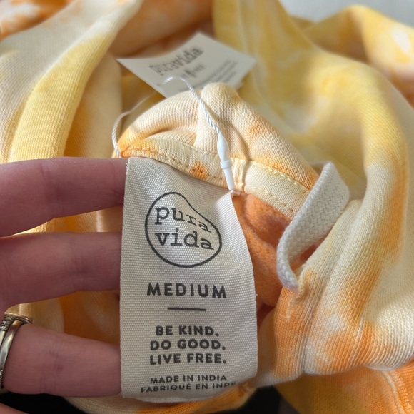 Pura vida NWT road tripper orange white tie dye long sleeve pullover sweatshirt - Picture 3 of 13